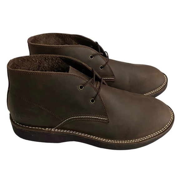 New UGG Camino Waterproof Chukka Boots Men’s 13 Grizzly Brown Leather Lace Up main image 4